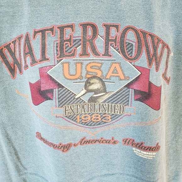 Retro Waterfowl Duck Shirt Oneita Power Tee Large - Picture 2 of 8